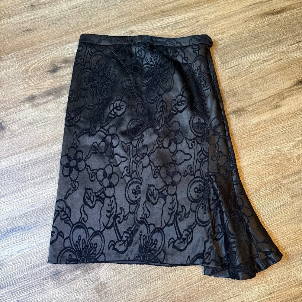 Alberto Makali Brocade Skirt Pleated Corner | Black | Est Size M/L